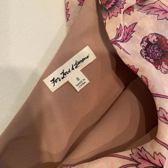 For Love & Lemons Agnes Pink Floral One Shoulder Dress, Small - Picture 6 of 6